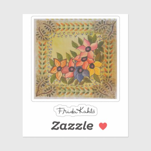 Frida Kahlo Painted Flores Aufkleber (Blatt)