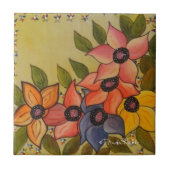 Frida Kahlo Painted Flores Fliese (Vorderseite)