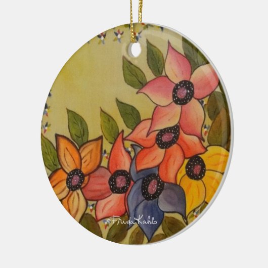 Frida Kahlo Painted Flores Keramikornament (Links)