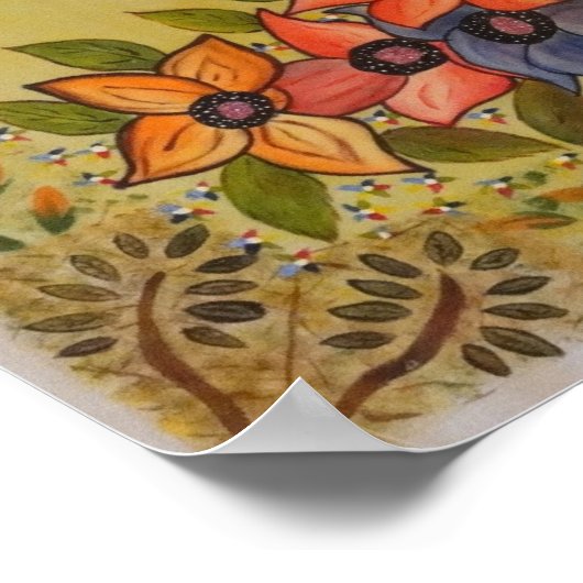 Frida Kahlo Painted Flores Poster (Ecke)