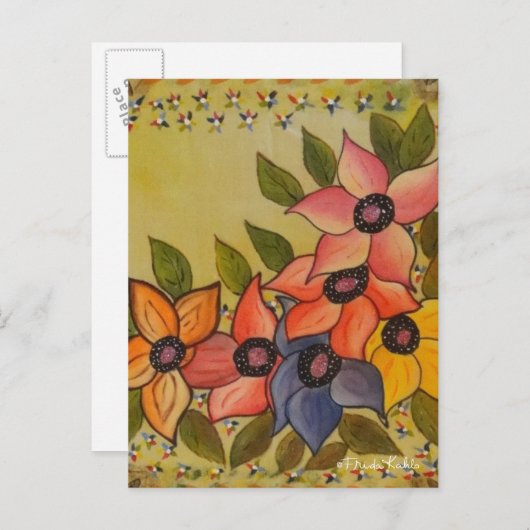 Frida Kahlo Painted Flores Postkarte (Vorne/Hinten)