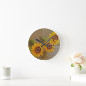 Frida Kahlo Painted Sunflowers Runde Wanduhr (Zuhause)