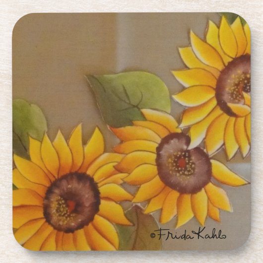 Frida Kahlo Painted Sunflowers Untersetzer (Vorderseite)