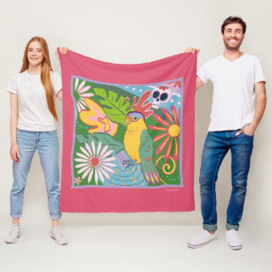 Frida Kahlo Parrot Graphic Fleecedecke