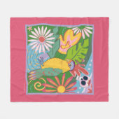 Frida Kahlo Parrot Graphic Fleecedecke (Vorderseite (Horizontal))