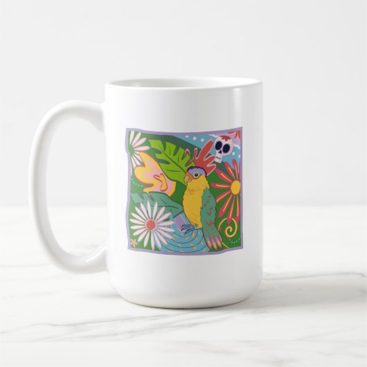 Frida Kahlo Parrot Graphic Kaffeetasse (Links)