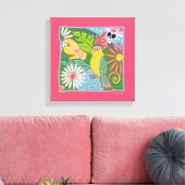 Frida Kahlo Parrot Graphic Leinwanddruck (Insitu (Wohnzimmer))