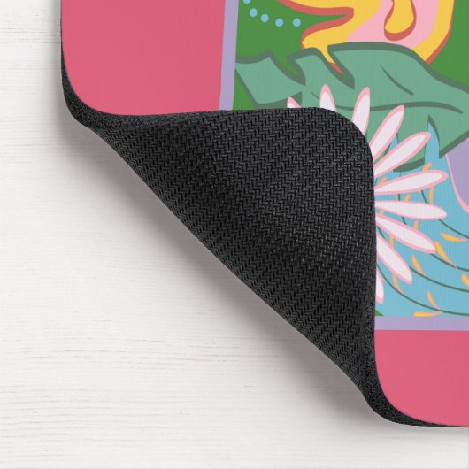 Frida Kahlo Parrot Graphic Mousepad (Ecke)