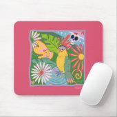 Frida Kahlo Parrot Graphic Mousepad (Mit Mouse)