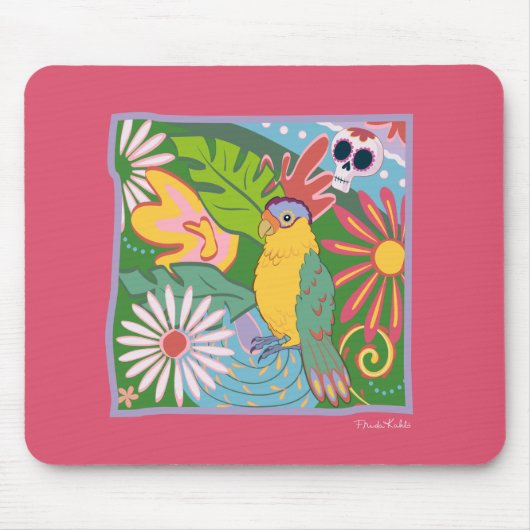 Frida Kahlo Parrot Graphic Mousepad (Vorne)