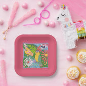 Frida Kahlo Parrot Graphic Pappteller (Party)