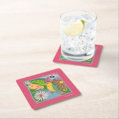 Frida Kahlo Parrot Graphic Rechteckiger Pappuntersetzer (Vor Ort)