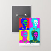 Frida Kahlo Pop Art Portrait Button (Vorderseite/Rückseite)