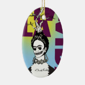 Frida Kahlo Pop Art Portrait Keramik Ornament (Rechts)