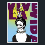 Frida Kahlo Pop Art Portrait Poster<br><div class="desc">Frida Kahlo von Rivera was in Mexican Painter remembered for her intense and vibrant works. Her work has been celebrated in Mexico as emblematic of national and indigenous tradition,  and by feminists for its unkompromising depiction of the female experience and</div>