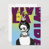 Frida Kahlo Pop Art Portrait Postkarte (Vorne/Hinten)