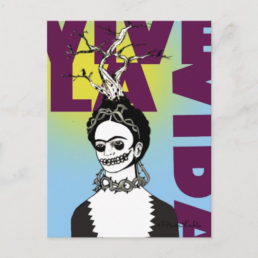 Frida Kahlo Pop Art Portrait Postkarte (Vorderseite)