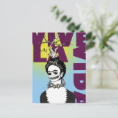 Frida Kahlo Pop Art Portrait Postkarte (Stehend Vorderseite)