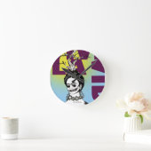 Frida Kahlo Pop Art Portrait Runde Wanduhr (Zuhause)