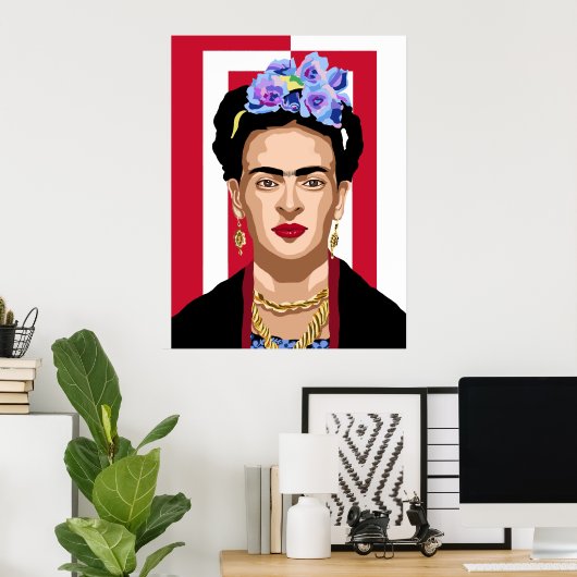 Frida Kahlo Pop Art Poster (Heimbüro)
