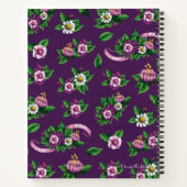 Frida Kahlo | Purlpe floral Bouquet Muster Notizblock (Rückseite)