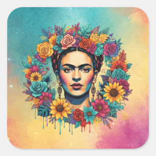Frida Kahlo Quadratischer Aufkleber