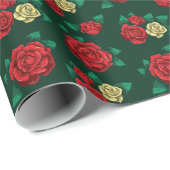 Frida Kahlo | Red and Gold Rose Pattern Geschenkpapier (Rolleneckpunkt)