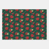 Frida Kahlo | Red and Gold Rose Pattern Geschenkpapier Set (Vorderseite)
