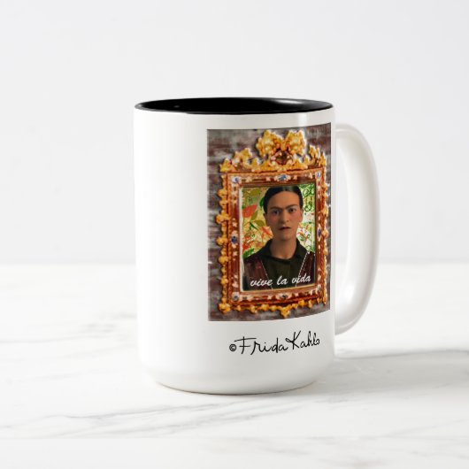 Frida Kahlo Reflejando Zweifarbige Tasse (VorderseiteRechts)