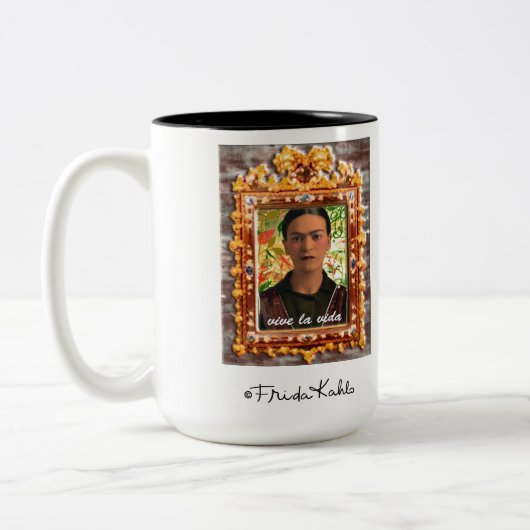 Frida Kahlo Reflejando Zweifarbige Tasse (Links)