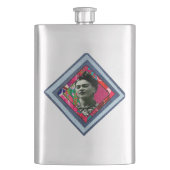 Frida Kahlo Retro Denim Diamond Flachmann (Vorderseite)