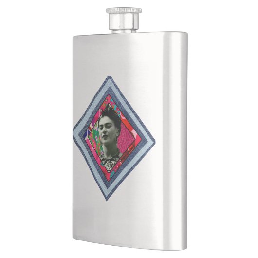 Frida Kahlo Retro Denim Diamond Flachmann (Links)