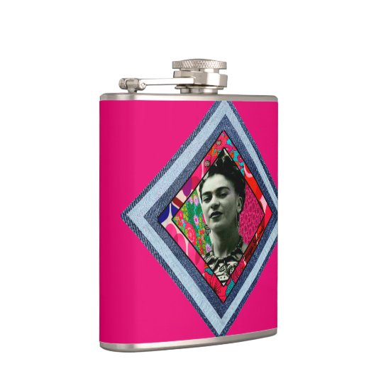 Frida Kahlo Retro Denim Diamond Flachmann (Rechts)