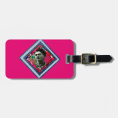 Frida Kahlo Retro Denim Diamond Gepäckanhänger (Vorderseite horizontal)