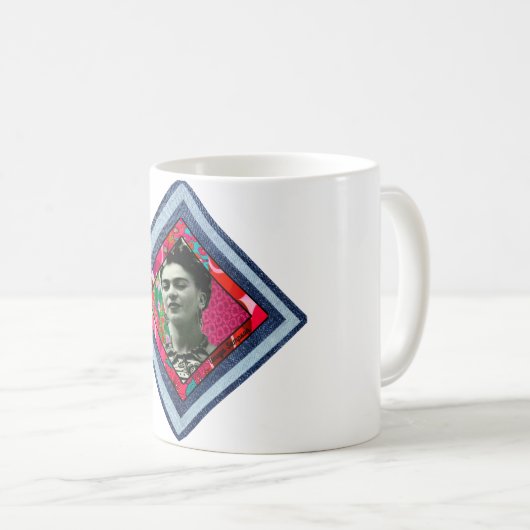 Frida Kahlo Retro Denim Diamond Kaffeetasse (VorderseiteRechts)