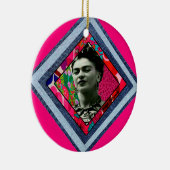Frida Kahlo Retro Denim Diamond Keramik Ornament (Rechts)