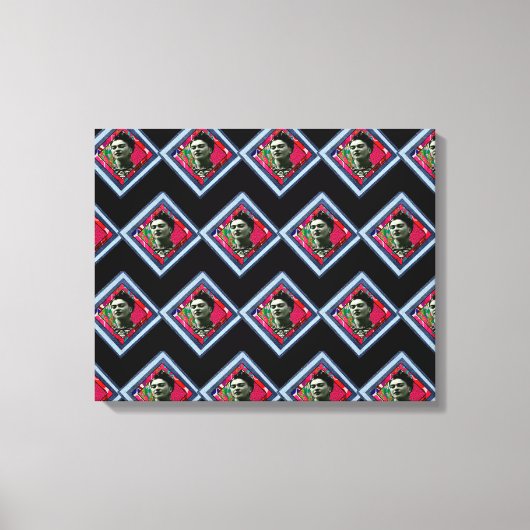 Frida Kahlo Retro Denim Diamond Leinwanddruck (Vorderseite)