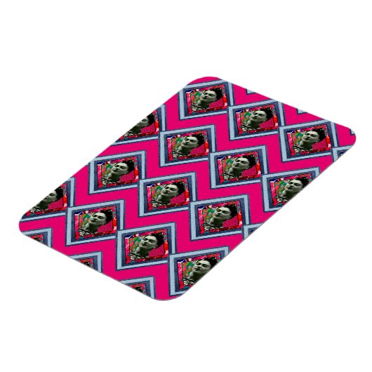 Frida Kahlo Retro Denim Diamond Magnet (Linke Seite)