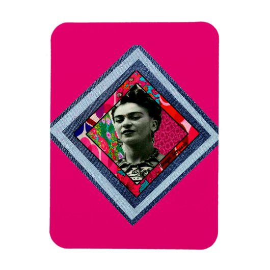 Frida Kahlo Retro Denim Diamond Magnet (Vertikal)