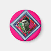 Frida Kahlo Retro Denim Diamond Magnet (Vorne)