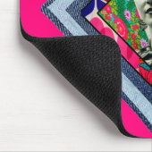 Frida Kahlo Retro Denim Diamond Mousepad (Ecke)