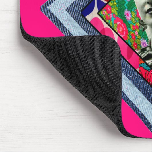 Frida Kahlo Retro Denim Diamond Mousepad (Ecke)
