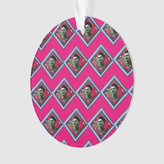 Frida Kahlo Retro Denim Diamond Ornament (Vorderseite)