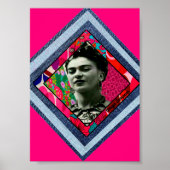 Frida Kahlo Retro Denim Diamond Poster (Vorne)