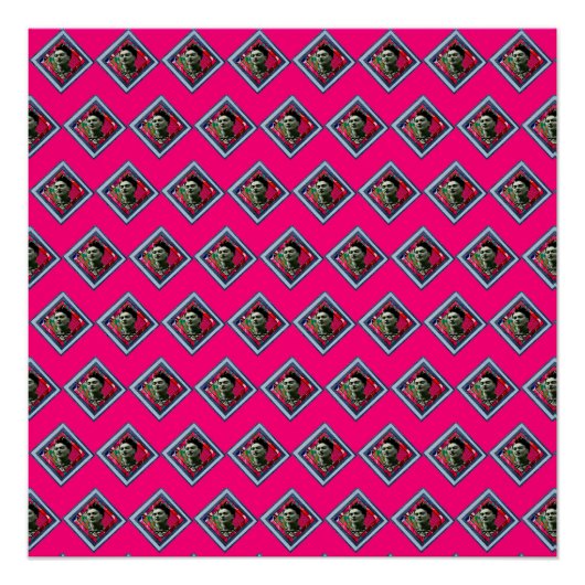 Frida Kahlo Retro Denim Diamond Poster (Vorderseite)