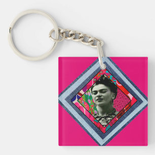 Frida Kahlo Retro Denim Diamond Schlüsselanhänger