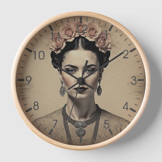 Frida Kahlo Retro Kunstschloss für eine einzigarti Uhr (Vorderseite)