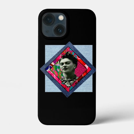 Frida Kahlo Retro Pink Denim Case-Mate iPhone Hülle (Rückseite)