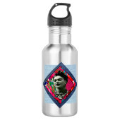 Frida Kahlo Retro Pink Denim Edelstahlflasche (Vorderseite)