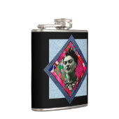 Frida Kahlo Retro Pink Denim Flachmann (Rechts)